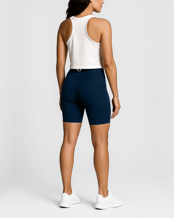 Dena Recycled Biker Shorts Met Zakken - Navy