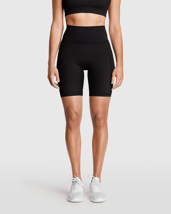 Dena Biker Shorts With Pockets - Black